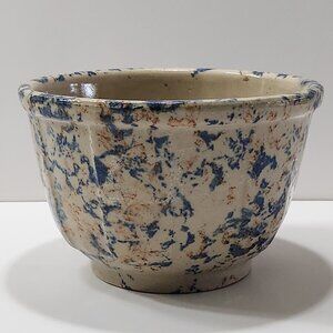 Red Wing Spongeware Paneled Mixing Bowl 1920s-1930s